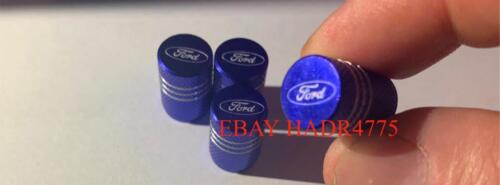 4 BLUE FORD Tire Valve Stem Caps For Car, Truck Universal Fitting