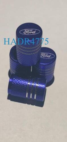 4 BLUE FORD Tire Valve Stem Caps For Car, Truck Universal Fitting